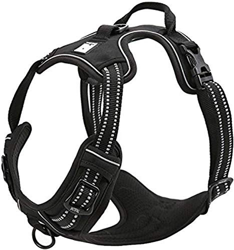 TrueLove Dog Harness TLH5651 No-pull Reflective Stitching Ensure Night Visibility, Outdoor Adventure Big Dog Harness Perfect Match Puppy Vest (Black,M)