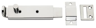 Whitecap 316 Stainless Steel Spring Loaded Slide Bolt/Latch - Doorstop - 13cm, 0.8cm