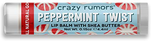 Crazy Rumors Peppermint Twist Lip Balm. 100% Natural, Vegan, Plant-Based, Made in USA (1-Pack)
