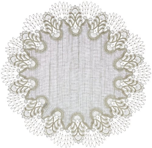 Plauener Spitze by Modespitze 4048L_11_46 Tischdecke Oslo L, Größe 46 cm, rund