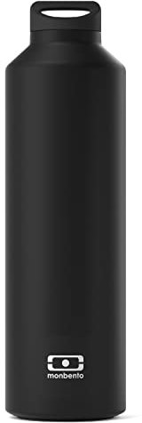 MONBENTO - Bouteille Isotherme MB Steel Onyx 500ml - Gourde Inox Isotherme Garde au Chaud/Froid Jusqu'à 12h - Sans Bpa - Idéale Eau, Infusions, Thé, Café - Noir