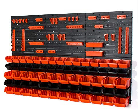 72 tlg Wandregal Steckregal In Box Gr.1, 2 orange schwarz Regal Werkstatt Halter