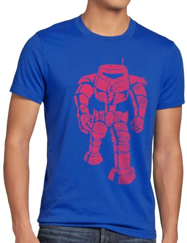 style3 Sheldon Walking Robot Herren T-Shirt, Größe:L;Farbe:Blau