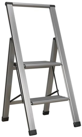 Sealey APSL2 Aluminium Professional Folding Step Ladder 2-Step 150kg Capacity