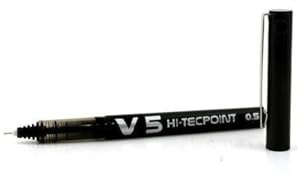 Pilot Hi-Tecpoint V5 Liquid Ink Rollerball Pens Fine Point Pack of 3 Blackaa