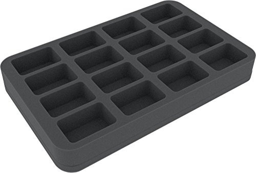 Feldherr HS035BB02 35 mm half-size foam tray compatible with 16 bigger Blood Bowl miniatures