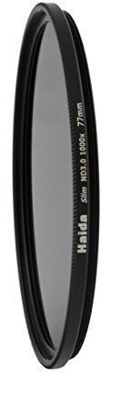 Slim Graufilter ND1000 77mm.Schlanke Fassung + Pro Lens Cap mit Innengriff