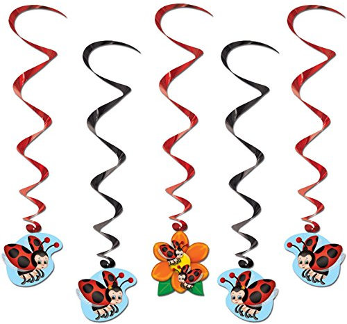 Ladybug Whirl Decorations-5 Per Unit