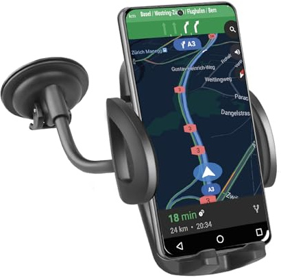 SBS Kfz-Handyhalterung mit schwenkbarer Halterung, für Armaturenbrett und Windschutzscheibe, universell für Smartphones bis 6,5 Zoll iPhone, Samsung, Xiaomi, Huawei, Google Pixel, Oppo