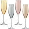 LSA International Polka Champagne Flute 225ml Metallics Assorted | Set of 4 | Hand Painted Glassware | PZ10