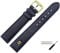 MARBURGER Uhrenarmband 16mm Leder Blau Gold Alligator Prägung Mit Naht - Montage Set 5281650000220