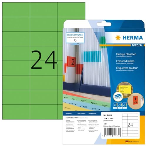HERMA Etiketten A4 grün 70x37 mm Papier matt 480 St.