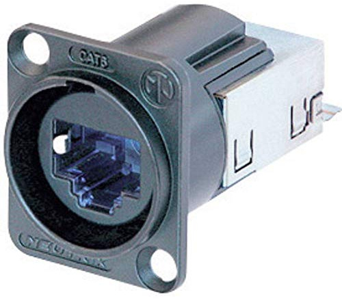 Neutrik NE8FDY-C6-B D-Form CAT6 Einbaubuchse im schwarz-verchromten Gehäuse