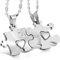 JewelryWe Paar Kette Puzzle Partnerketten: 2 Stück Silber Edelstahl Freundschaftsketten BFF Pärchen Halskette mit Just for You Herz Puzzle Anhänger Valentinstag Liebe Geschenk für sie und ihn