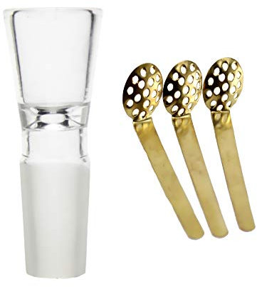 Budawi® Extra Stabiler Glas Kopf 14,5 mm mit 3 Siebe Glaskopf 14,5er Schliff Stecksysteme Tabakkopf