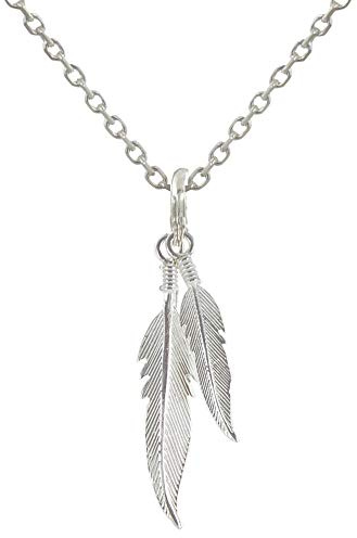 LES POULETTES BIJOUX - Sterling Silber 925 Halskette Zwei Federn