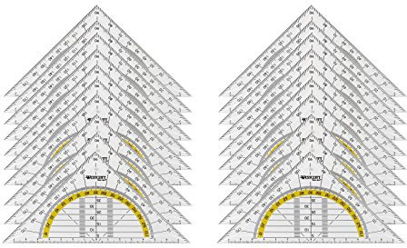Westcott E-10130 00-I - Squadra geometrica in plastica, 14 cm, 20 pz, trasparente