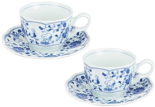 Kanesho Snoopy Indigo Karakusa Cup & Saucer Pairin Cosmetic Box Karakusa/Grape 630742