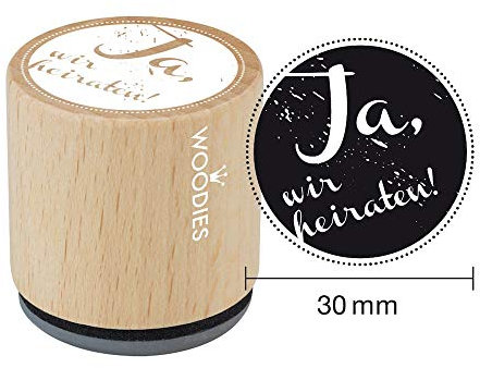 Woodies Stempel Ja, 108.068, Holz, 3,4 x 3,4 x 3,5 cm
