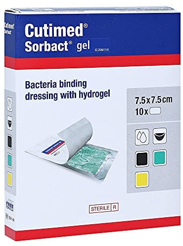 Cutimed Sorbact Gel Kompressen 7,5x7,5 cm