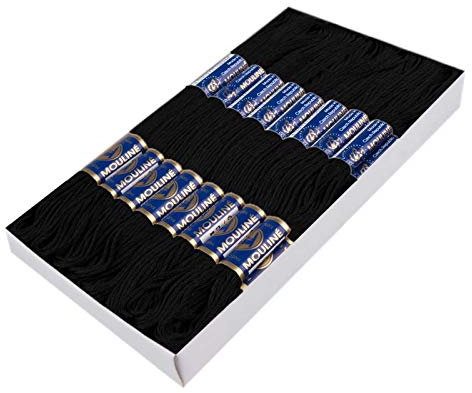24 Docken Stickgarn je ca. 8m / Sticktwist 100% Baumwolle Stickerei verschiedene Farbwahl, Farbe :9992 schwarz