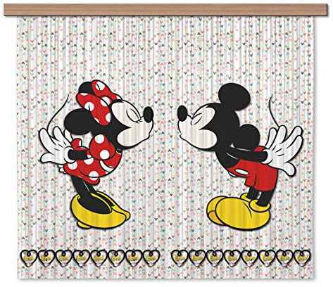AG Design Disney Mickey Mouse und Minnie Mouse Polyester Vorhänge Kinderzimmer 180 x 160 cm Gardinen 2 Teilen | FCSXL 4371