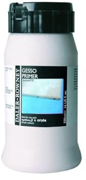 Daler-Rowney Acrylic Gesso, Plastic Pot, 16.91oz - 500 ml, White Gesso Primer