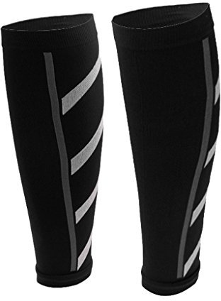 Unisex Atletismo Mangas De Compresión De Pierna De Ternera Calambres En Piernas - Negro, M