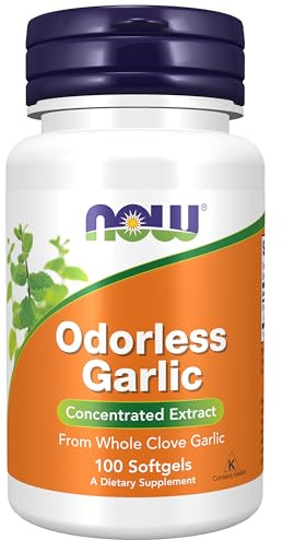 NOW Foods Supplements, Odorless Garlic (Allium sativum), Concentrated Extract, 100 Softgels