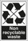 V Safety Non Recyclable Waste Recycling Sign - 200mm x 300mm - Self Adhesive Vinyl