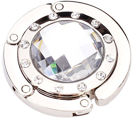 DTOL Round Foldable Purse Handbag Hanger Hook Holder - Clear