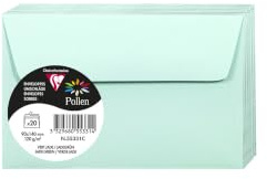 Clairefontaine 55331C - Packung mit 20 Umschlägen Pollen 9x14 cm, 120g, selbstklebend, ideal für Einladungen und Korrespondenz, Premium glattes Papier, Jadegrün, 1 Pack