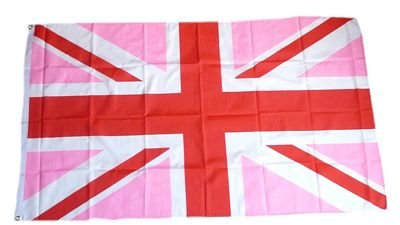 Flagge Fahne Großbritannien Pink 90 x 150 cm FLAGGENMAE®