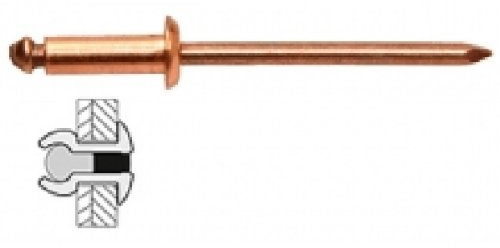 RIVET CUIVRE/ACIER 4X12 (50)