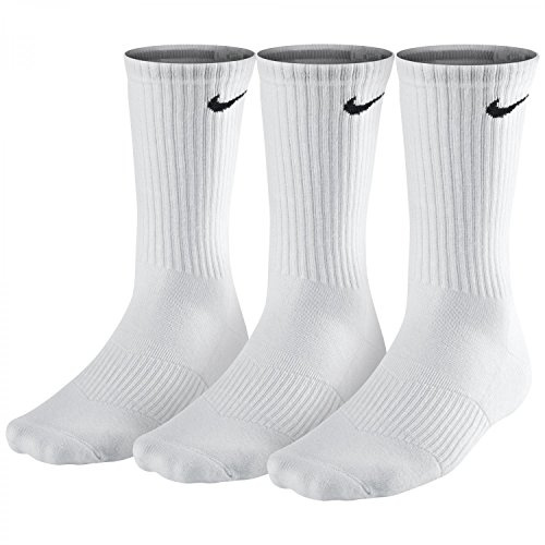 Nike Men 3PPK Cushion Crew Socks - White, Large