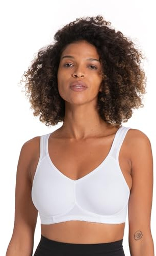 Dorina Damen FLEX Ungepolsterter Sport-BH – Atmungsaktives Tactel-Mikrogewebe, Racerback-Design mit Vollständiger Abdeckung für Low-Impact-Workouts, Weiß