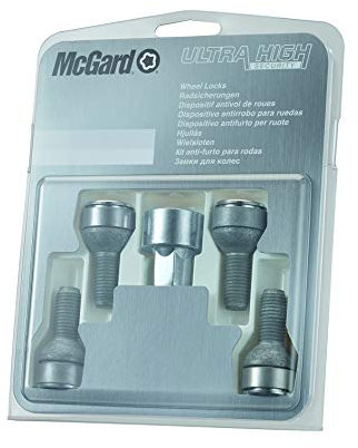McGard 28018SL Ultra High Security - Tornillos antirrobo para ruedas (base esférica, M14 x 1,5, longitud del vástago 26,7mm, SW17)