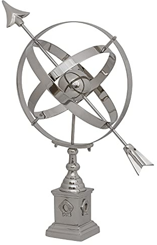 Sonnenuhr 59cm Aluminium vernickelt Haus Garten Dekoration Nostalgie antik Stil