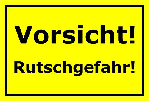 Melis-Folienwerkstatt Schild – Vorsicht Rutschgefahr – 15x20cm, 30x20cm und 45x30cm – Bohrlöcher Aufkleber Hartschaum Aluverbund -S00201C