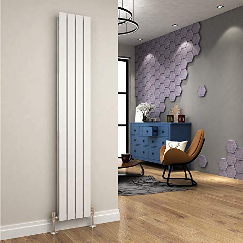 ELEGANT 1800 x 300 mm Designer Vertical Column Radiator White Double Flat Panel