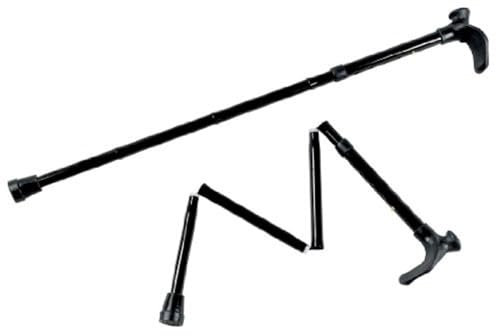 Days Contoured Grip Sticks, Walking Stick with Comfortable Grip for Enhanced Support, Features Central Handle Positioning to Reduce Wrist Strain, Folding, 775-875MM, Right, Black