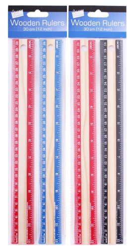 Just stationery Lineal aus Holz, 30,5 cm, 2 Stück