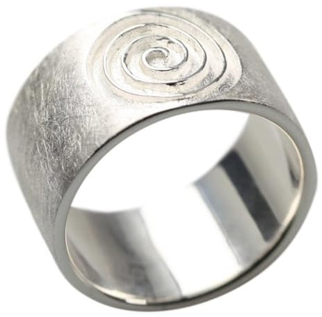 Gebürsteter 925er Silberring im Spiraldesign, Größe:56 (17.8 mm)