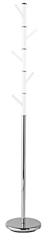 Premier Housewares Coat Stand, Acrylic/Chromed Metal, White