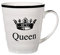 ootb Queen Kaffeetasse ca. 9,5x8,5 cm: Porzellan, Tasse, Trinkbecher, Zuhause, Lila (Purple) mit Weiß