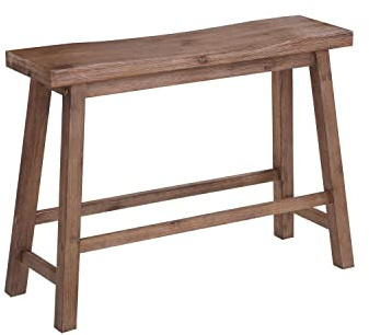 Boraam Sonoma Saddle Bench, 24-Inch, Barnwood Wire-Brush, Model:75025