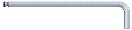 Wiha Stiftschlüssel Sechskant-Kugelkopf, schwenkbar für schwer zugängliche Bereiche, Klemmringfunktion MagicRing® für das Halten von Schrauben ohne Magnet mattverchromt (20549) 3 x 128 mm, 23 mm