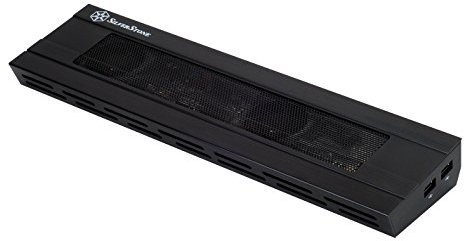 SilverStone NB02B Aluminum Notebook Docking Station w/Cooling Fan (Black)