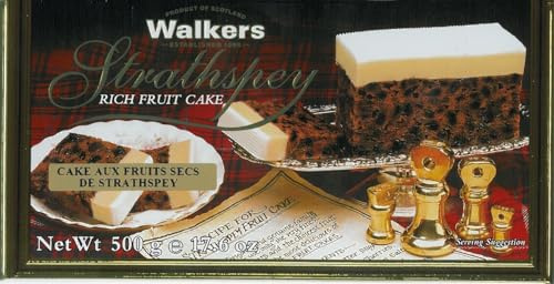 Walker's Shortbread Strathspey Rich Fruit Cake, Luxury Scottish Cake, 500g | Traditional Scottish Recipe, Celebration Cake Topped with Pure Almond Marzipan Icing, Premium Quality, Moist and Delicious