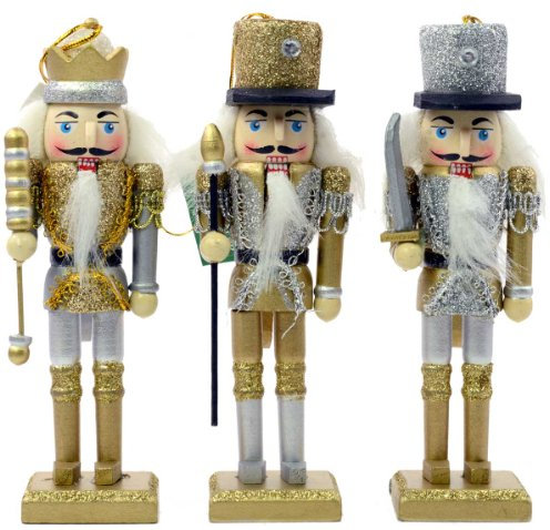 Kurt Adler Hanging Nutcracker Ornament Set of 3
